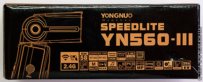левая сторона коробки Yongnuo YN-560III